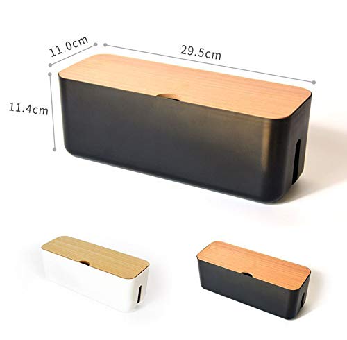 ASelected Set van 3 kabelboxen Grote, Middelgrote en Kleine Kabels Wit Verstopbox voor Kabels, Kabelorganizer Box Wit Kabel-Verstopbox met 3 x 1m Kabelbinders en 20 x 3M Dubbelzijdige Stickers