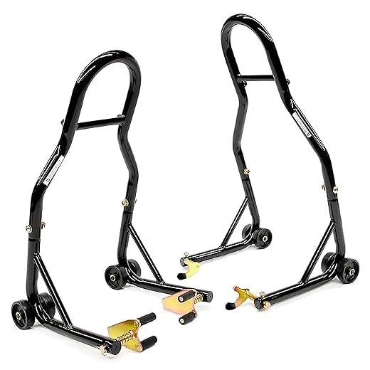 Venom Sport Bike Motorcycle Front & Rear Combo Wheel Lift Stands Fork & Swingarm Stands Paddock Stands Fits Yamaha Honda Kawasaki Suzuki Ducati BMW