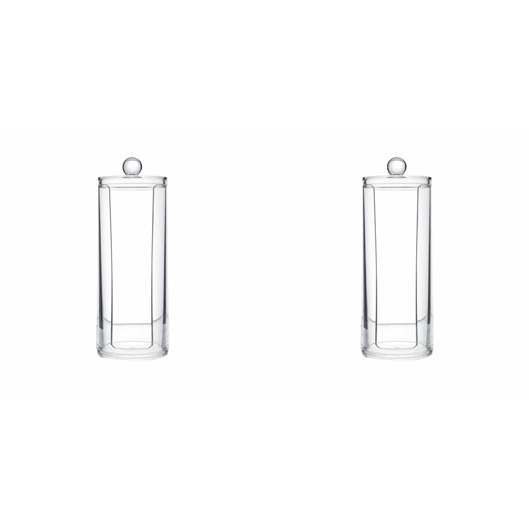 Jnchdghwa Transparent 2X Makeup Container Cotton Pads Round Dispenser With Lid Clear Acrylic Dispenser Cotton