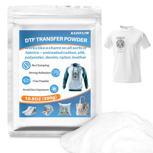 MAQIHAN DTF Powder - Hot Melt Adhesive for All DTG and DTF Printers (Powder Only) - White DTF Transfers Powder for Sublimation on Light or Dark Fabric No Printer or Ink Included 300g (10.5 oz)