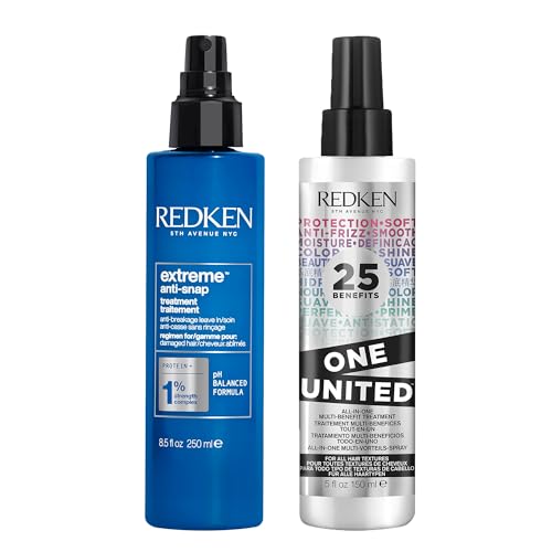 REDKEN Hair Hero Treatment Set, One United 25 Multi-Benefits Leave-In Conditioner Spray 150 ml, with Anti Snap Leave In 150 ml, Multi Benefit Duo