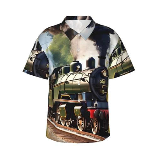Chemise hawaïenne homme évite la chaleur grâce au motif train léger