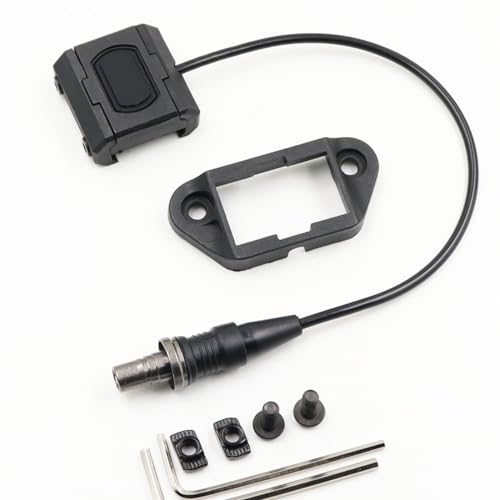 Mlok Remote Pressure Switch Assembly for ST07 Scout M300 M600 Tape Switch, with 20mm Picatinny Rail Mount and Mlok/Keymod Mount. (SF Plug-Black)