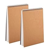 2Pack A5 Sketch Books160gsm Spiral Bound Drawing Pad Sketch Paper Art Supplie with Hardboard and Acid Free Drawing Paper 60 Pages (A5-2Pack)