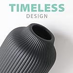 Ceramic Vase in Nordic Style, Decovase Large for Pampas Grass as Boho Deco, Vase Black Matt 8 inch for Flowers, Scandinavian Design Home Decoration for Fresh Flowers, Dried Flowers (Size M) - Image 4