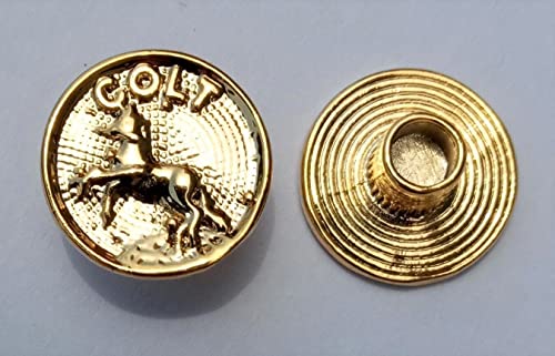Ajax Custom Grips - Colt Factory Medallions Gold #TOP2