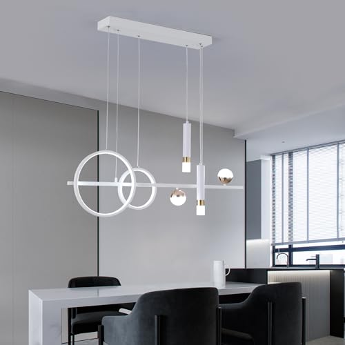 Lampe suspendue LED moderne blanche de 100 cm avec télécommande dimmable