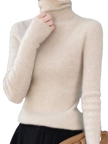 Women's Turtleneck Autumn and Winter Slim Pullover Basic Soft Knitted