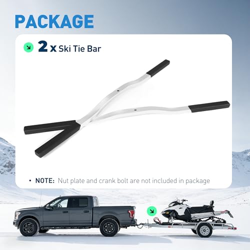ALMULOO Universal Trailer Ski Bar Snowmobile Tie Down Pair Aluminum Bars Black & Silvery Oxidation by ALMULOO - Image 4
