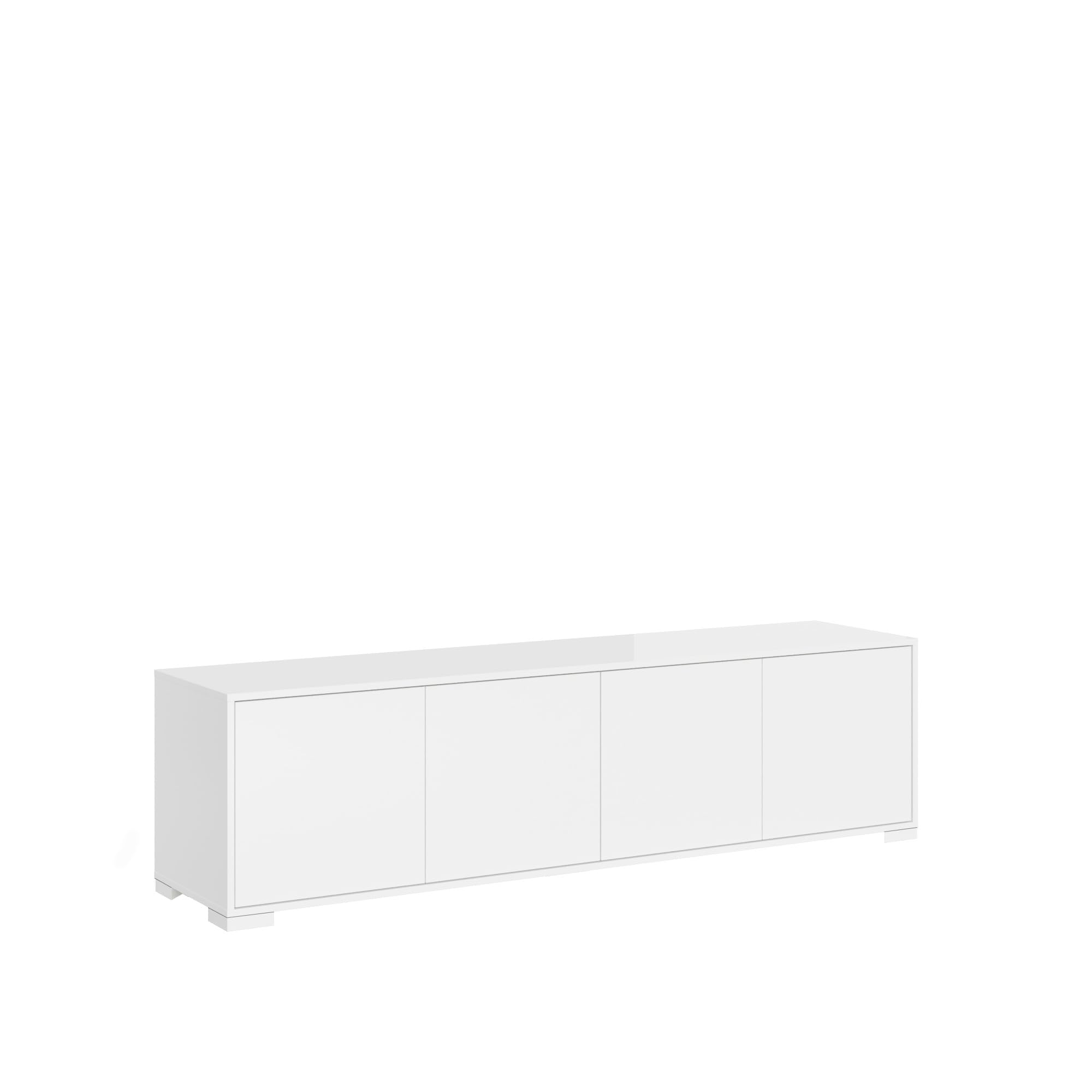 Meuble TV Lumina 4 portes Itamoby blanc laqué brillant 172x40x48 cm pour salon