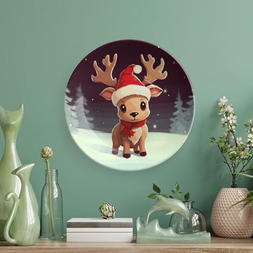 Plato decorativo navideño de cerámica de 6 pulgadas miniatura 5