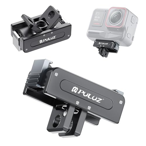 PULUZ DJI Action 5 Pro / 4 / 3 / Osmo 360用マグネットベースマウント アルミ製 DJI オスモ 360用クイックリリース拡張マウント Action 5 Pro用拡張アクセサリ オスモ360用マグネットアダプター Os