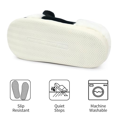 LIONPARK Women Cute Animal Cow Slippers - Cartoon Indoor Outdoor Man Cotton House Fuzzy Comfortable Slides4