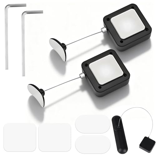 2Pcs Retractable Remote Control Tether, Remote Control Leash Holder Kit Includes Adhesive Pads and Wrench for TV Remotes, Phones | Securely Attach Streaming to Prevent Misplacement