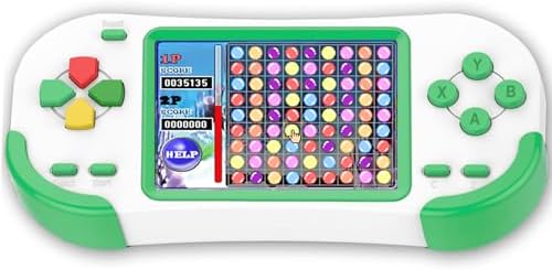 Retro Handheld Game Console for Kids 4-12 with Build in 218 Puzzle Leisure Video Games Rechargeable 3.0” Screen Electronics Gaming Player Toys Birthday Gift for Boys Girls (Green)