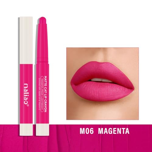 Image of Maliao Matte Cat Lip Crayon: Transfer-Proof & Lightweight (06-MAGENTA)