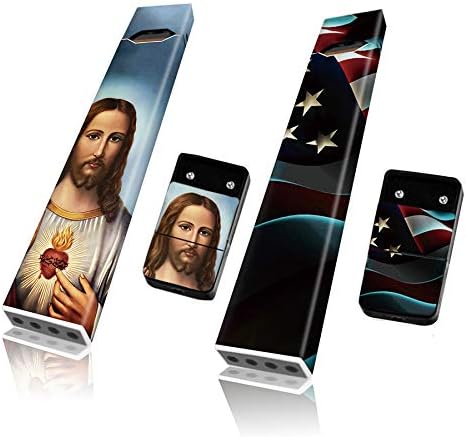 2 Pack Juul Skin Huge Selection of Juul Wrap Styles 3M Protective Juul Sticker (Jesus Christ & American Flag)