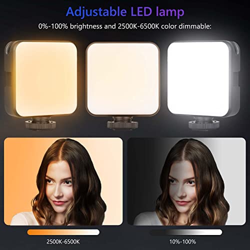 Image of Camera Light, ARTCISE LED Video Light with 2000mAh Rechargeable Battery 2500-6500K with Cold Shoe Mount for Sony, Nikon, Canon DSLR Camera and Vlogging, YouTube