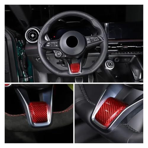Cubierta decorativa de fibra de carbono auténtica para volante Alfa Romeo Stelvio 7