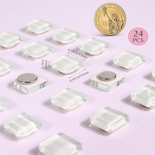 24 Piezas Imanes Decorativos de Vidrio Blanco miniatura 2