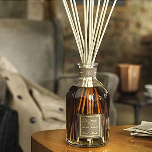 Clear Florentine-Style Glass Reed Diffuser with Woody Fragrance