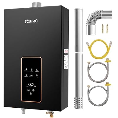 Natural Gas Tankless Water Heater, 4.74 GPM 18L Indoor,Constant propane water heater,Instant Hot Natural Gas Water Heater with Fahrenheit Digital Display,Multi-Protection