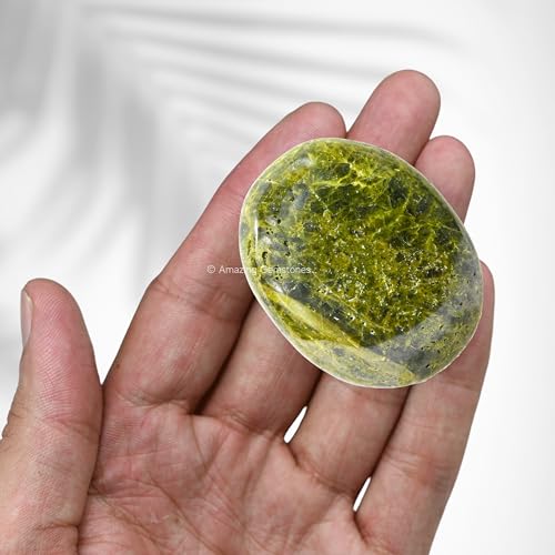 Image of Amazing Gemstone Green Tourmaline in Matrix Crystals and Healing Stones - Large Palm Stone Crystals Piedra - Crystal for Good Luck,Positivity,Meditation - Unique Stocking Stuffers and Birthday Gifts