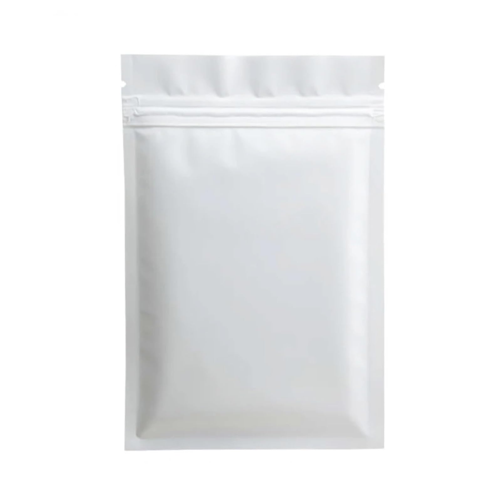 Resealable bag 50pcs Matte Black White Heat Sealable Plastic Flat Mouth Ziplock Packaging Bag Aluminum Foil Mylar Bags(White 7x10cm,50pcs)