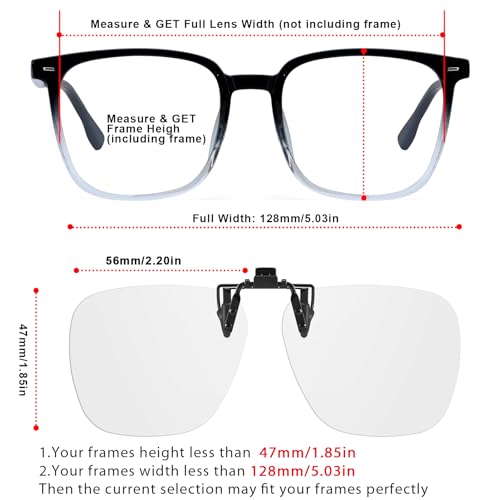 Image of Trysee Clip On Blue Light Blocking Glasses for Eyes Strain /Light Sensitive /Better Sleep Flip-Up TS103