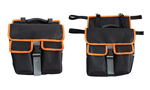 Unistrengh Bicycle Back Pannier Bags Bike Rear Seat Bag Cycling Rack Grocery Pannier Road Moutain Bike Storage Bag (Black With Orange Edge) #TOP3