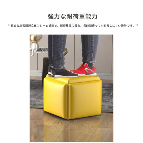 凳子 NAIGU 省スペース低反発記憶泡積小型玄関移多五合沙发 (ブルー,45X45X45) [3]