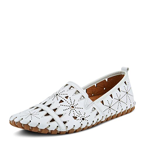 Spring Step Women's Leather Fusaro Loafer Shoe | Comfortable Slip-On Shoes With Rubber Outsole | Ladies Casual Walking Driving Loafers For Work | White Eu 38 / Us 7.5-8 #TOP4