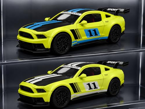 Image of Ford Mustang GT Die Cast Toy Car 1:36 Scale Pull Back Sports Car Model for Kids Boys | Alloy Metal Miniature Vehicle with Openable Doors & Rubber Tires | Collectible Racing Car Toy Gift