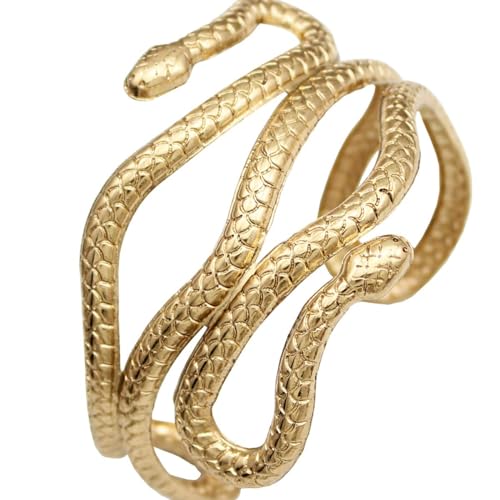 [Yzbeutf] ゴールド シック エジプト クレオパトラ スワール ヘビ スネーク アーム カフ蛇 上腕 アームバンド 腕輪 腕章 開いた バングル ブレスレット