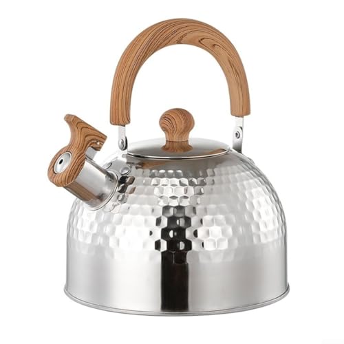 Bouilloire de camping en acier inoxydable avec sifflet, parfaite pour 2 L, 3 L, 4 L pour une utilisation sur le dessus de la cuisinière et une expérience de boisson sûre en plein air (3000 ml)