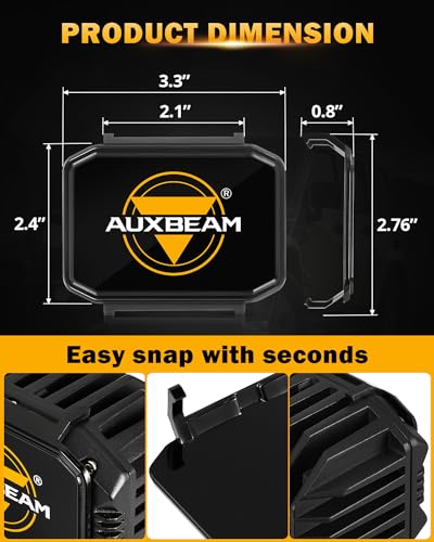 Image of Auxebam 4 inch Black Offroad Light Covers, 2Pcs LED Cube Pod Cover Waterproof Polycarbonate Protective Lens for LED Cube Lights Driving Fog Light (Not Fit for Amber Spot Beam 'ZD000706')