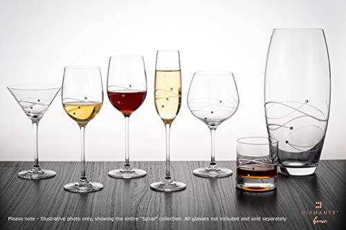 DIAMANTE Swarovski Prosecco Glass Single 'Spiral' Design with Swarovski Crystals, Transparent - Image 4