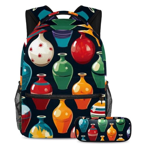 Boule de bowling pour l'arthrite sac à dos scolaire large avec trousse pour étudiants