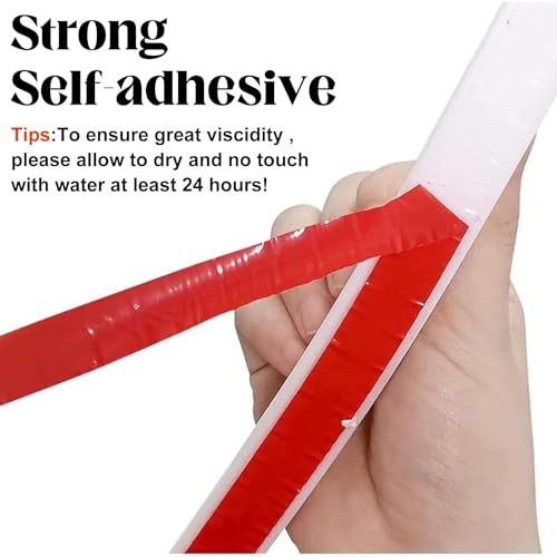 Barrière à eau en silicone de 3m blanche pour douche et évier - 5