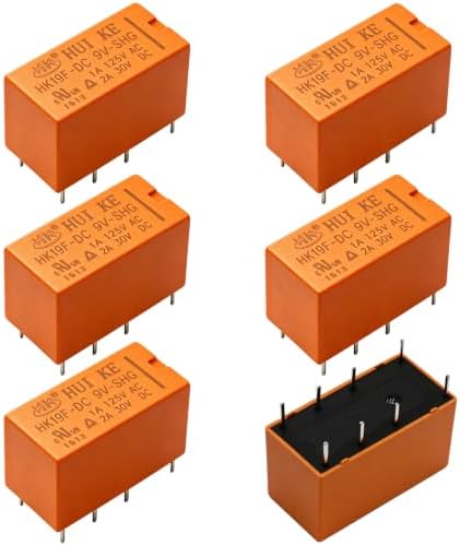 Tnisesm 6pcs Coil DPDT PCB Power Relay DC 9V 8 Pins Mini Power Relay