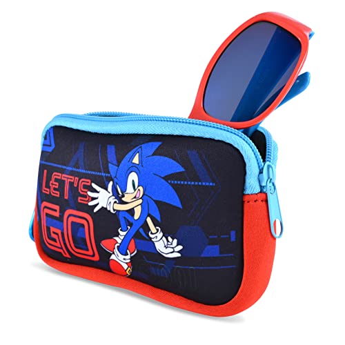 Sonic The Hedgehog Boys Sunglasses For Kids and Glasses Case Set with Carabiner Protective Eyewear for Toddler (Multicolor)3