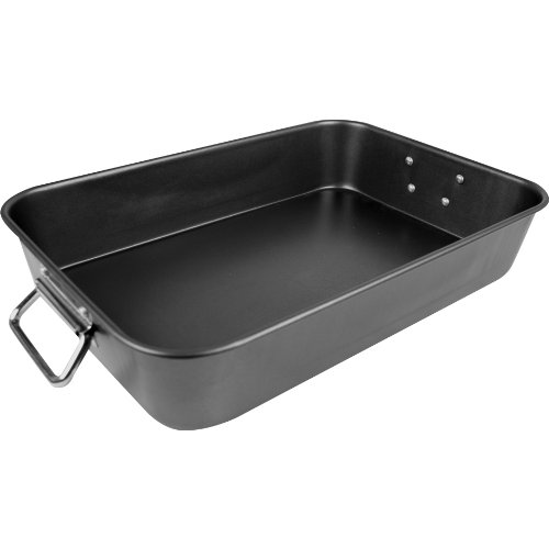 Image of New 40 X 28CM Non Stick Roasting PAN Dish TIN Baking Cook Chef Pans Tray Kitchen Cooking Handles | for Cooking ROASTS, Vegetables, Pasta Bakes and More