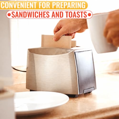 Image of 12 Pcs Upgraded Non-Stick Grilled Cheese Toaster Bags Reusable Up To 50 Times - 6.3 inch x 6.3 inch Reusable Toaster Bags for Grilled Cheese Sandwiches and Panini | Easy to Clean and Heat-Resistant Material
