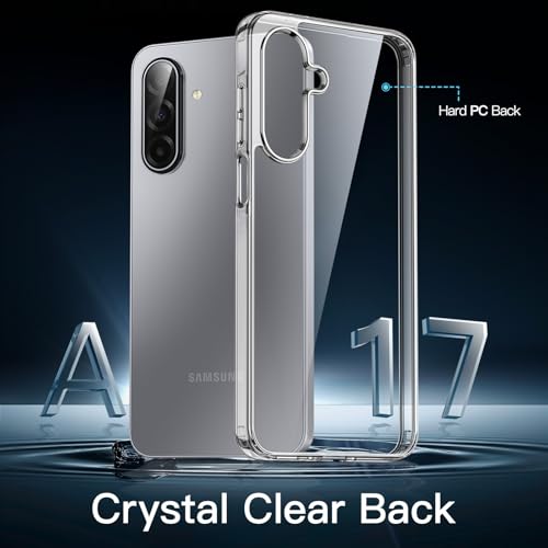 Image of JETech Cover Case for Samsung Galaxy A17 5G 6.7-Inch, Non-Yellowing Shockproof Bumper Protective Phone Cover, Anti-Scratch Hard PC Back (Clear)
