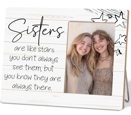 Hkclccf Sisters Picture Frames Gifts from Sister Sisters are Like Stars Photo Frames 4 x 6 Inch Photo