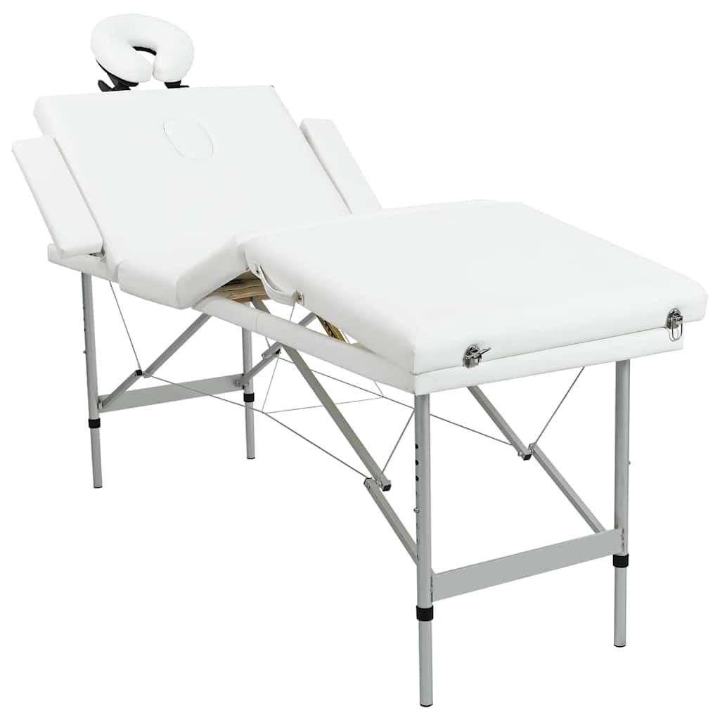 Massagetisch mit Aluminiumrahmen, faltbar 4 Zonen Creme-Weiß,Gesundheit & Schönheit,Körperpflege,Massage & Entspannung,Massagetische,Weiß,18.05 kg-110100