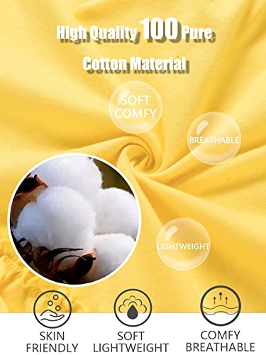 Unacoo Girls Skirts Combed Cotton Casual Midi Swing Skirt Soft Flowy Long Skirts Tiered Ruffle Maxi Skirts Girls Outfit Kids With Elastic Waist For 9-10 Year Yellow L #TOP1