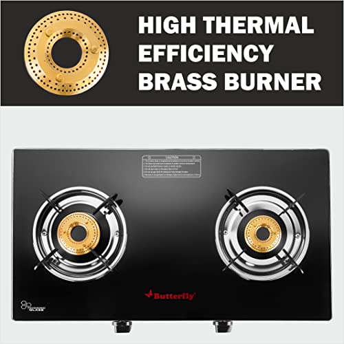 Compare Butterfly Rapid 2B Auto Ignition LPG Glass Top Stove (2 Burners, Black) & Butterfly