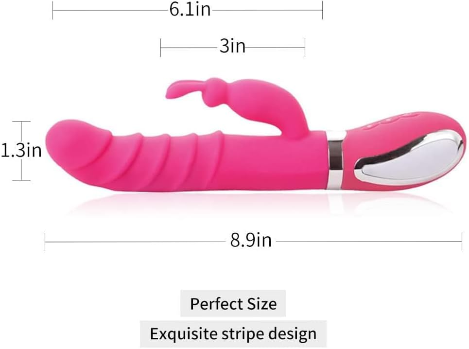 9 Inch Big Rabbit Ears New Wand 12 Modes Powerful Modes Pleasure Toy Set Portable Gifts Bullet Realistic Silicone Wand Waterproof Automatic Electric Silent Soft Sensory Travel Essential