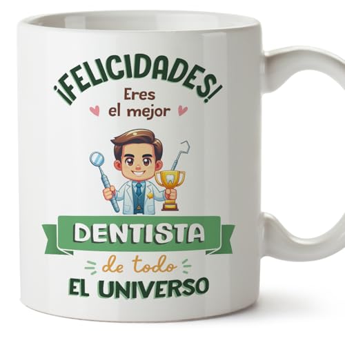 MUGFFINS Tazas para DENTISTA hombre - En Español - Mejor Universo Trofeo - 11 oz / 330 ml - Regalo original y divertido MUGFFINS Tazas para DENTISTA hombre - En Español - Mejor Universo Trofeo - 11 oz / 330 ml - Regalo original y divertido